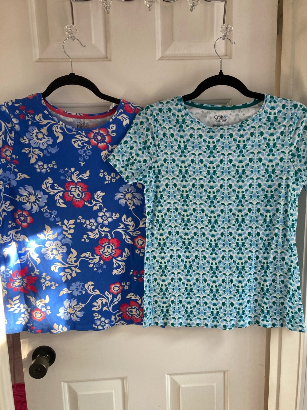 croft & barrow Blue Floral Short-Sleeve Tee (pair)